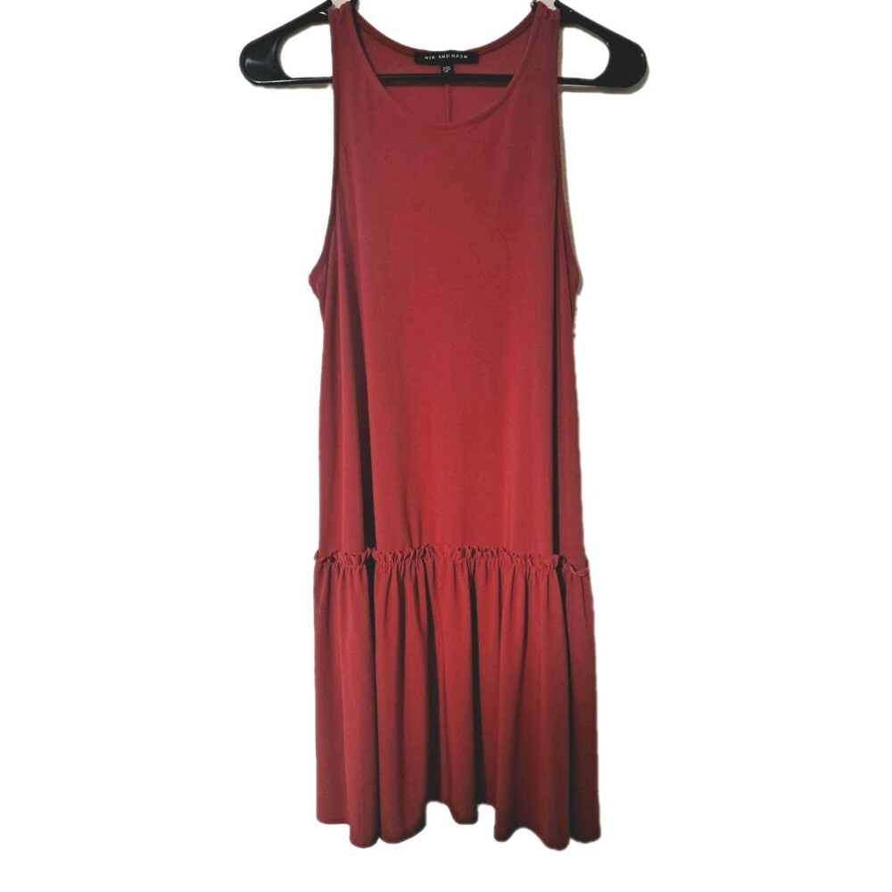 067) Nik & Nash Womens Medium Red Dress Sleeveless Fit & Flare Party Holiday